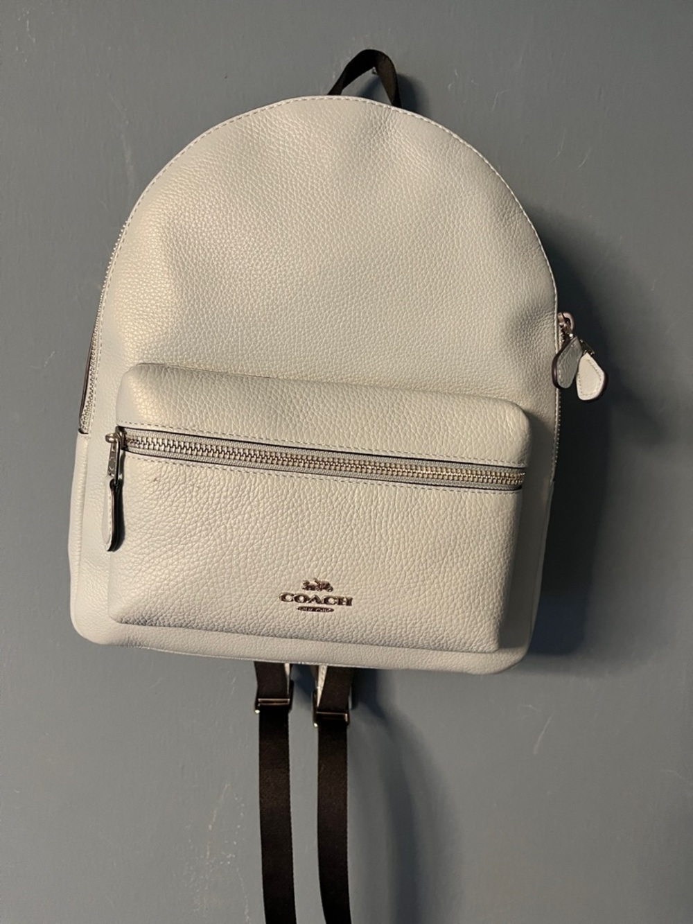 Coach Pebbled Leather Mini Backpack in Pale Blue - Picture 6 of 8